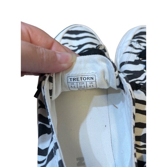 Tretorn Womens Zebra Print Lace-Up Sneakers Size 6.5 Casual Canvas Shoes - Picture 6 of 6